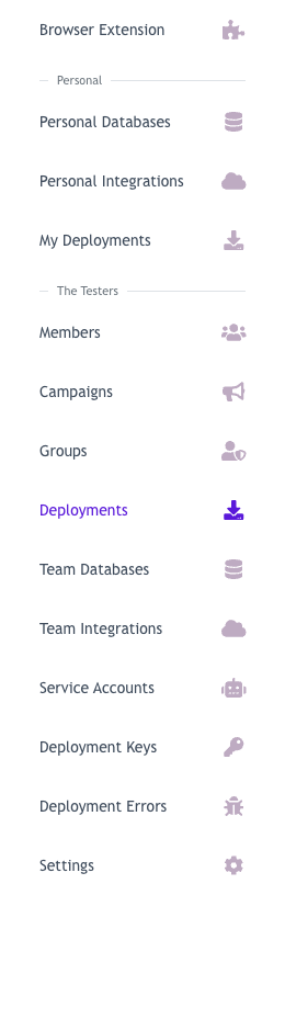 Deployments in the Admin Console left navigation
